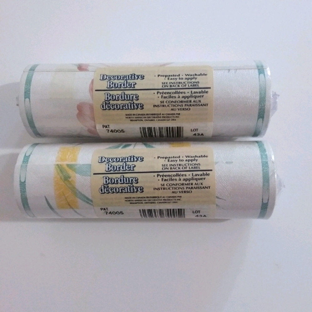 Decorative Floral Prepasted Wallpaper Border (2ct)
